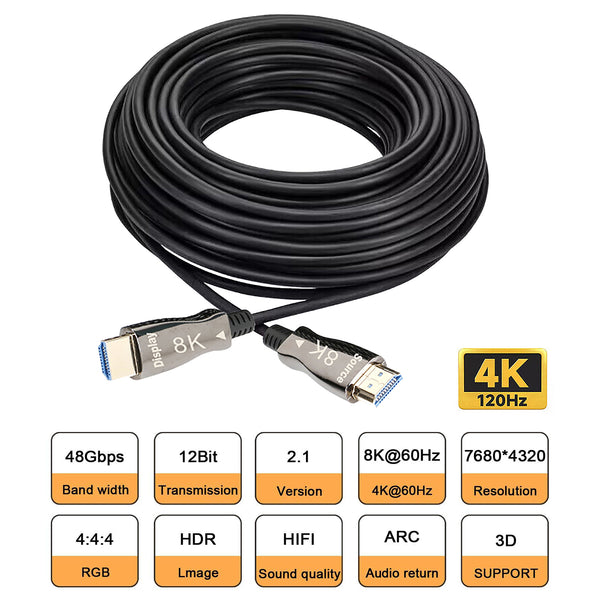 Câble HDMI 2.1 optique hybride 30 m, Câbles HDMI