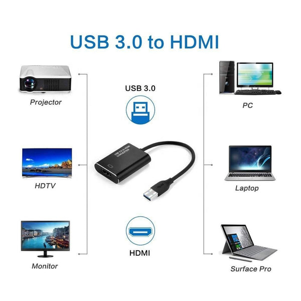 SuperSpeed USB 3.0/2.0 to HDMI Adapter for Windows and Mac 1080P