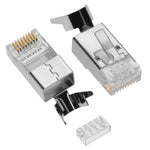 Cat6 Shielded RJ45 Plug Solid 50Micron 1.5mm dia 3 Prong w/Inserter - 101408