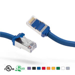 1Ft Cat8 S/FTP Patch Cable Booted 28AWG Blue