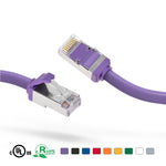 5Ft Cat8 S/FTP Patch Cable Booted 28AWG Purple