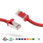 7Ft Cat8 S/FTP Patch Cable Booted 28AWG Red