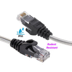 CAT6A Slim 24AWG Armored Pro Anti Rodent Outdoor/Indoor UTP Patch Cable