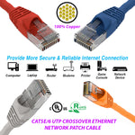 Cat6 Crossover Patch Cable, Cat6 UTP Crossover Ethernet Network Patch Cable