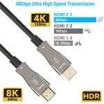 NÖRDIC CERTIFIED 10m Ultra High Speed HDMI 2.1 aktiv AOC Optisk Fiberk –  Nördic