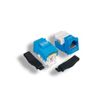 Cat6 RJ45 UTP Tool Less Keystone Jack Blue 50-Micron UL Listed